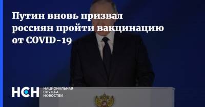Путин вновь призвал россиян пройти вакцинацию от COVID-19