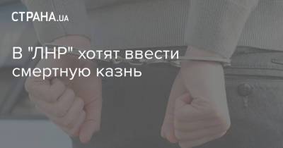 В "ЛНР" хотят ввести смертную казнь