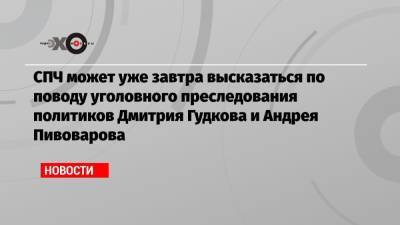 СПЧ может уже завтра высказаться по поводу уголовного преследования политиков Дмитрия Гудкова и Андрея Пивоварова