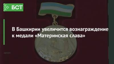 В Башкирии увеличится вознаграждение к медали «Материнская слава»