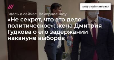 «Не секрет, что это дело политическое»: жена Дмитрия Гудкова о его задержании накануне выборов