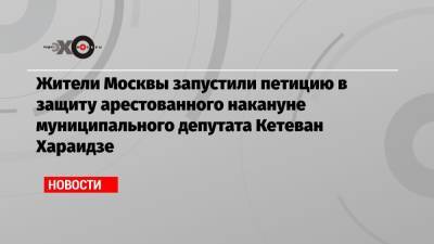 Жители Москвы запустили петицию в защиту арестованного накануне муниципального депутата Кетеван Хараидзе