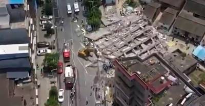 В Китае рухнул семиэтажный дом, под завалами оказались люди