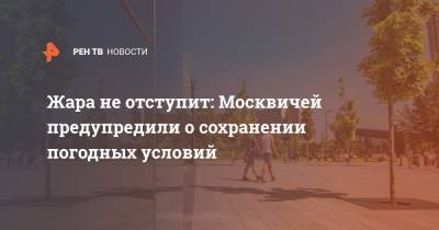 Жара не отступит: Москвичей предупредили о сохранении погодных условий