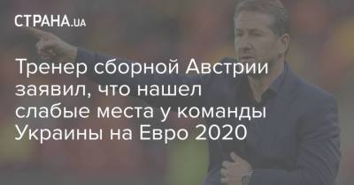 Тренер сборной Австрии заявил, что нашел слабые места у команды Украины на Евро 2020