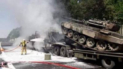В Польше в результате ДТП сгорело два танка