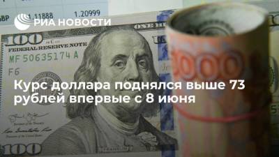 Курс доллара поднялся выше 73 рублей впервые с 8 июня