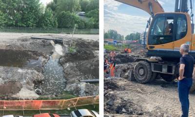 Пока губернатор фотографируется на фоне строящейся дороги, жильцы соседнего дома требуют остановить работы