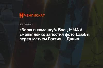 «Верю в команду!» Боец MMA А. Емельяненко запостил фото Дзюбы перед матчем Россия — Дания