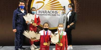 Азербайджанские гимнастки возвращаются из Египта с медалями (ФОТО)