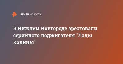 В Нижнем Новгороде арестовали серийного поджигателя "Лады Калины"