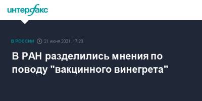 Александр Чучалин - В РАН разделились мнения по поводу "вакцинного винегрета" - interfax.ru - Москва