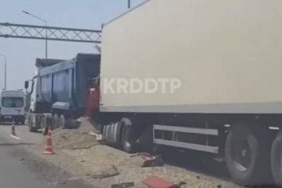 В результате столкновения двух грузовиков на Кубани погиб человек