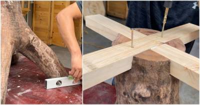 Этот мастер умеет удивлять: отличная идея переработки древесины с изюминкой
