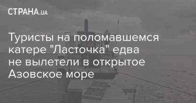 Туристы на поломавшемся катере "Ласточка" едва не вылетели в открытое Азовское море