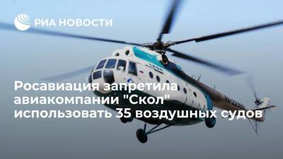 Росавиация запретила авиакомпании "Скол" использовать 35 воздушных судов