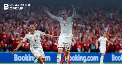 Дания забила второй гол в ворота России после грубой ошибки Зобнина