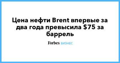 Цена нефти Brent впервые за два года превысила $75 за баррель