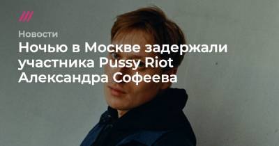 Ночью в Москве задержали участника Pussy Riot Александра Софеева