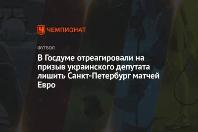 В Госдуме отреагировали на призыв украинского депутата лишить Санкт-Петербург матчей Евро