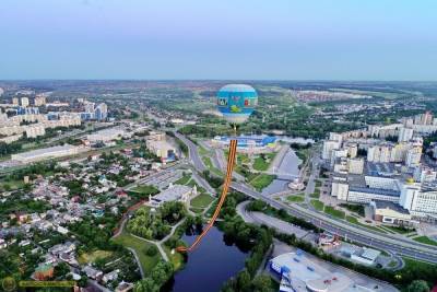 В Белгороде подняли в небо 80-метровую георгиевскую ленту