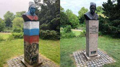 В Копенгагене восстановили оскверненный российским триколором памятник Шевченко: что известно
