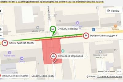 Движение на перекрестке ул. Ленина и Дзержинского в Красноярске ограничено до 24 июля