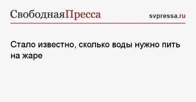 Стало известно, сколько воды нужно пить на жаре