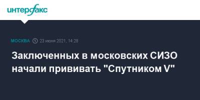 Заключенных в московских СИЗО начали прививать "Спутником V"
