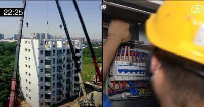 В Китае 10-этажный жилой дом построили под ключ за 29 часов (видео)