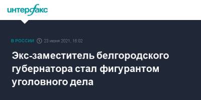 Экс-заместитель белгородского губернатора стал фигурантом уголовного дела