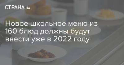 Новое школьное меню из 160 блюд должны будут ввести уже в 2022 году