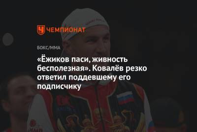 «Ёжиков паси, живность бесполезная». Ковалёв резко ответил поддевшему его подписчику