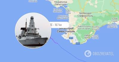 Британский эсминец Defender прошел возле берегов оккупированного Крыма: видео траектории движения