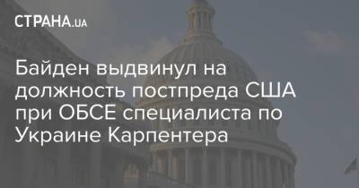 Байден выдвинул на должность постпреда США при ОБСЕ специалиста по Украине Карпентера