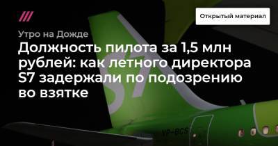 Должность пилота за 1,5 млн рублей: как летного директора S7 задержали по подозрению во взятке