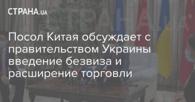 Посол Китая обсуждает с правительством Украины введение безвиза и расширение торговли