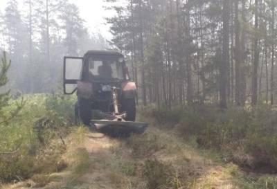 Лесной пожар тушат неподалеку от деревни в Тверской области