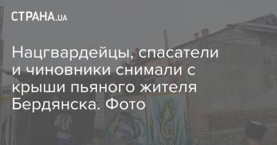 Нацгвардейцы, спасатели и чиновники снимали с крыши пьяного жителя Бердянска. Фото