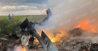 Видео последствий катастрофы вертолета Росгвардии в Ленобласти