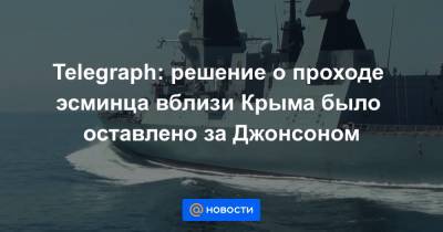 Telegraph: решение о проходе эсминца вблизи Крыма было оставлено за Джонсоном