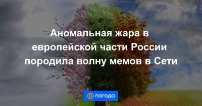 Аномальная жара в европейской части России породила волну мемов в Сети