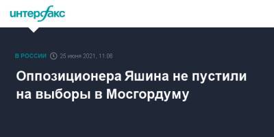 Оппозиционера Яшина не пустили на выборы в Мосгордуму
