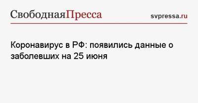 Коронавирус в РФ: появились данные о заболевших на 25 июня