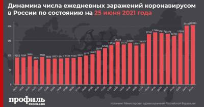 За сутки в России зарегистрировали 20393 новых случая COVID-19 и максимум смертей с января