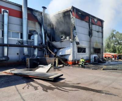 Пожар на машиностроительном заводе в Лебедяни