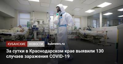 За сутки в Краснодарском крае выявили 130 случаев заражения COVID-19