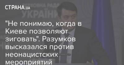 "Не понимаю, когда в Киеве позволяют зиговать". Разумков высказался против неонацистских мероприятий