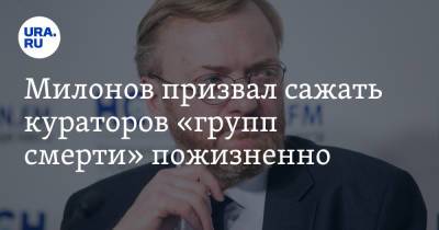 Милонов призвал сажать кураторов «групп смерти» пожизненно