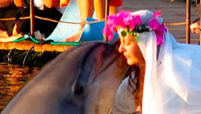 В Великобритании женщина скорбит после смерти своего мужа-дельфина